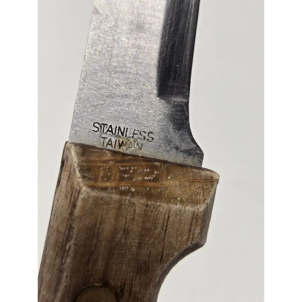Vintage Stainless Steel Fillet‎ Knife Wood Handle Brass Rivets 12 Inch Taiwan